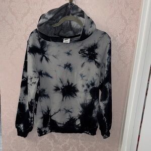 Kid’s Nike Black and Grey Tie-Dye Hoodie